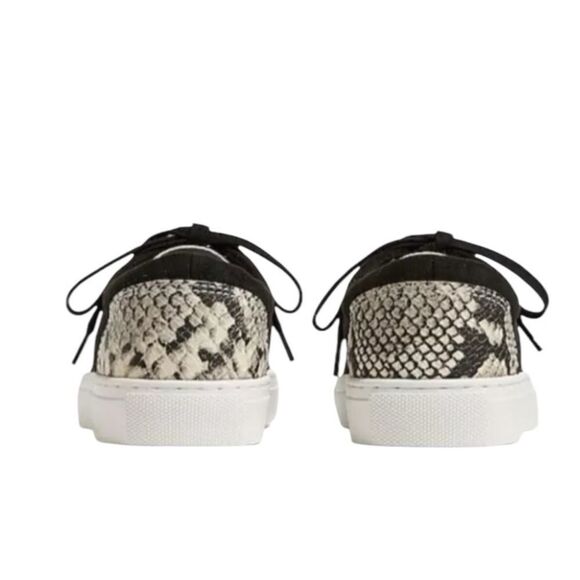 J Crew Road Trip Faux-Suede Sneakers with Snake‎ Trim Womens Size 7 Black - Picture 8 of 9